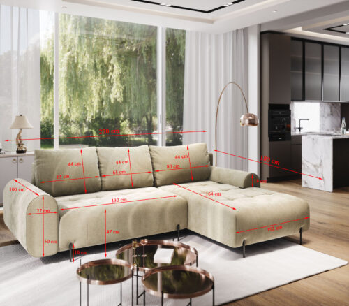 arco_wymiary Ecksofa Arcon mit Schlaffunktion