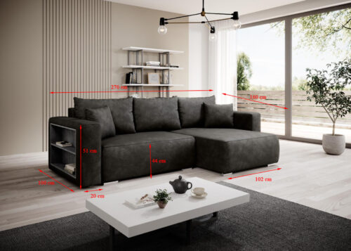 wymiaryluna Ecksofa Luna mit Schlaffunktion