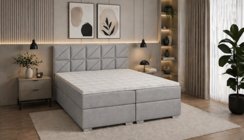 Hellgrau Boxspringbett Sophie
