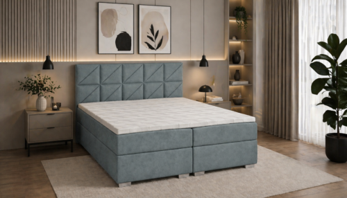 Hellblau Boxspringbett Sophie